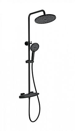 Душевая стойка Wonzon&Woghand Neo WW-B3035-A1-MB термостат, черный матовый