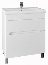 Тумба с раковиной Санта Лондон 70 см, напольная с 2мя ящиками (рак.Фостер 70), белый