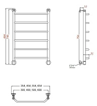 Полотенцесушитель водяной Aquanet Fiona 30x80 см