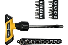 Реверсивная отвертка с набором бит Vorel 25 предметов 65105