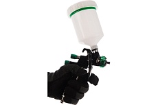 Пневматический краскопульт Intertool LVLP GREEN, форсунка 1.3 мм, бачок 600 мл, PT-0132