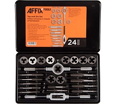 Набор метчиков и плашек AFFIX SK-5 M5-M12, кейс, 24 предмета AF35100024C