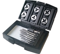 Набор плашек и метчиков ТехноСталь 13 предметов М3-М10 пластиковый кейс t207113