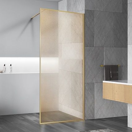 Душевая перегородка Vincea Walk-In VSW-1HP120GWBG 120x200 брашированное золото, золотые нити