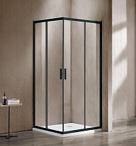 Душевой уголок Vincea Garda VSS-1G8011CLB 110x80 черный, прозрачное