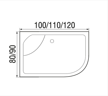 Поддон для душа Wemor 100/80/44 100x80 правый, 10000006114