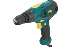 Электрическая дрель-шуруповерт FIT 280 Вт, 0-350/1100 об/мин, БзП 10 мм, резиновая накладка, 25 Нм, быстрая смена щеток, коробка 80017