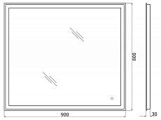 Зеркало BelBagno SPC-GRT-900-800-LED-TCH-WARM 90x80 см с подогревом