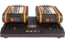 Комплект: Двойное зарядное устройство Worx WA3869 + 2 АКБ 2.0 А/ч