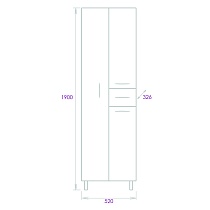 Шкаф пенал Onika Модерн 52x190 см с корзиной, левый, 405206