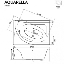 Акриловая ванна Excellent Aquarella 170x110 R