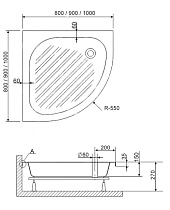 Поддон для душа RGW BP/CL-S 90x90