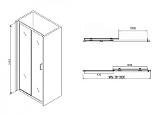 Душевая дверь Abber Schwarzer Diamant 100x195, черный AG30100B