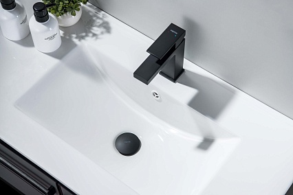 Донный клапан Aquatek AQ6002MB с переливом, Push-open, черный матовый