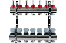 Коллекторная группа PROFACTOR латунь, с расходомерами 1х7 вых 3/4 ЕК PF MB 800.7