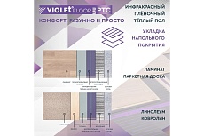 Саморегулирующаяся нагревательная пленка VIOLET FLOOR 130 ptc, 8 м2, ширина 0.5 м VLT1000140