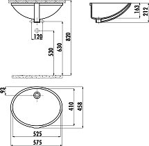 Раковина Creavit TP205-00CB00E-0000 58 см (40x52)