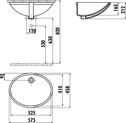 Раковина Creavit TP205-00CB00E-0000 58 см (40x52)