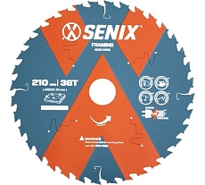 Диск пильный по дереву 210х30 мм, 36Т SENIX AECS-0009