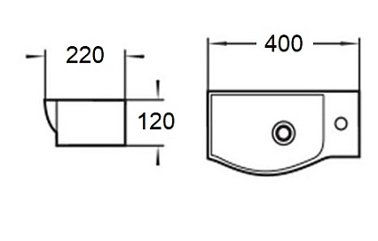 Раковина WeltWasser WW AISBACH 7940 GL-WT R 40 см, правая 10000008687 белый глянец