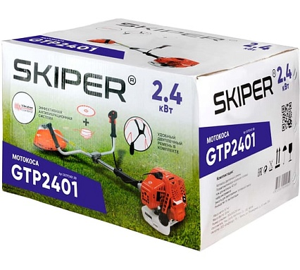 Мотокоса SKIPER GTP2401 (2.4 кВт, autocut25, диск 40Т, двуплечный ремень, лёгк. старт) 00-00023824