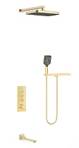 Душевой набор Vincea VSFW-431T1RBG термостат, брашированное золото