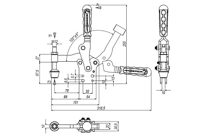 Прижим механический вертикальный KUKAMET 242-4-S
