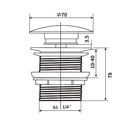 Донный клапан Vincea DBS-216 с переливом, белый