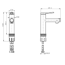 Смеситель для раковины Wonzon&Woghand WW-H1017-BG функция полоскания, брашированное золото