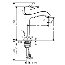 Смеситель для раковины Hansgrohe Metropol Classic 31302090 хром/золото