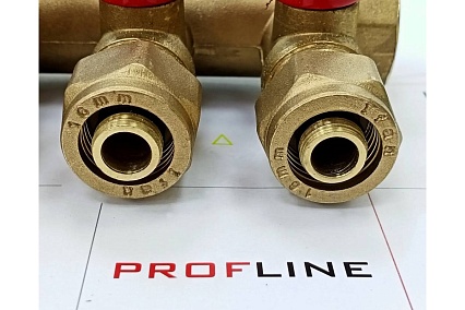 Коллектор для м/п труб 3/4x3/4x16x4 вых с кранами PROFLINE УТ-00036226