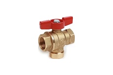 Шаровой кран Giacomini 3/4, ВН, ручка-бабочка красная, не хромированный, со встроенным фильтром R701 R701FY004