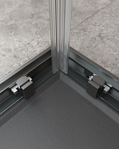 Душевой уголок Cezares MOLVENO-A-22-100+20-C-GM-IV 120x120 прозрачный, оружейная сталь