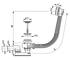 Слив-перелив Alcaplast A55KM-80 80 cм