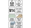 Коронка алмазная 6 мм, М14 Yato YT-60441