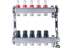 Коллекторная группа PROFACTOR нержавеющая сталь, с расходомерами руч/воздухотвод 1х5 вых 3/4 ЕК PF MB 806.5