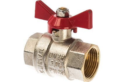 Шаровой кран Valtec Base рукоятка бабочка 3/4" внутренняя-внутренняя VT.217.N.05