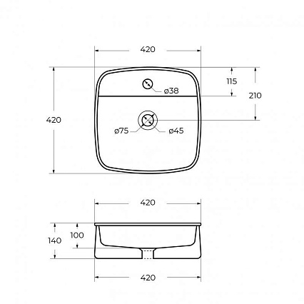 Раковина Cezares CZR-6581 42 см белый