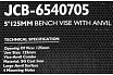Тиски стальные с наковальней JCB 125мм, 5" JCB-6540705(58993)