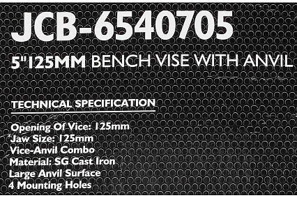 Тиски стальные с наковальней JCB 125мм, 5" JCB-6540705(58993)