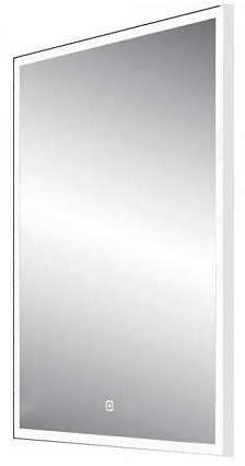 Зеркало Континент Frame Silver LED 70x90 см с подсветкой, серебро ЗЛП2098