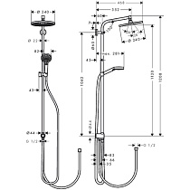 Душевая стойка Hansgrohe Crometta S 240 1jet Showerpipe Reno 27270000