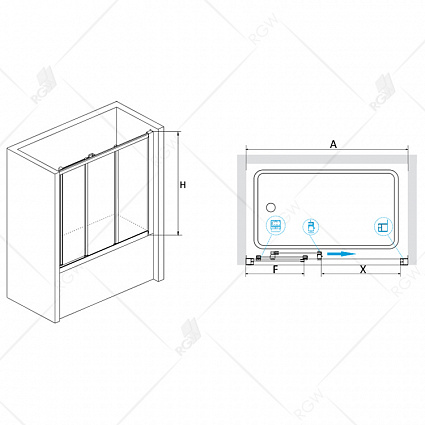 Шторка для ванны RGW Screens SC-41 (156-161)x150 прозрачное