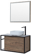 Мебель для ванной Aquanet Nova Lite Loft 90 см со столешницей, чаша справа, дуб рустикальный