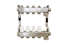 Коллекторная группа из нержавеющей стали Victoria 1&quot;x3/4ek- 9вых. (кран маевского + сливной кран) 60-209