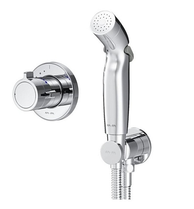 Смеситель Am.Pm X-Joy с термостатом, монтируемый в стену с гигиеническим душем F0H85A400