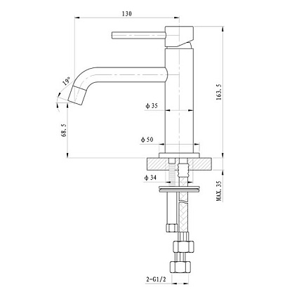 Смеситель для раковины Caprigo Don 53-022-NER, черный