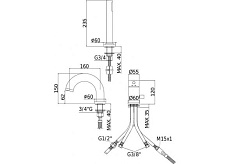 Смеситель на борт ванны Paffoni Light LIG047NO черный матовый