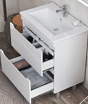 Мебель для ванной Vigo Grani 60 см напольная, 2 ящика, белый