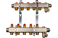 Комплект коллекторов Danfoss SSM-5 с кронштейнами для 5 контуров 088U0975